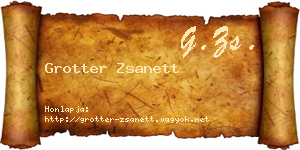 Grotter Zsanett névjegykártya